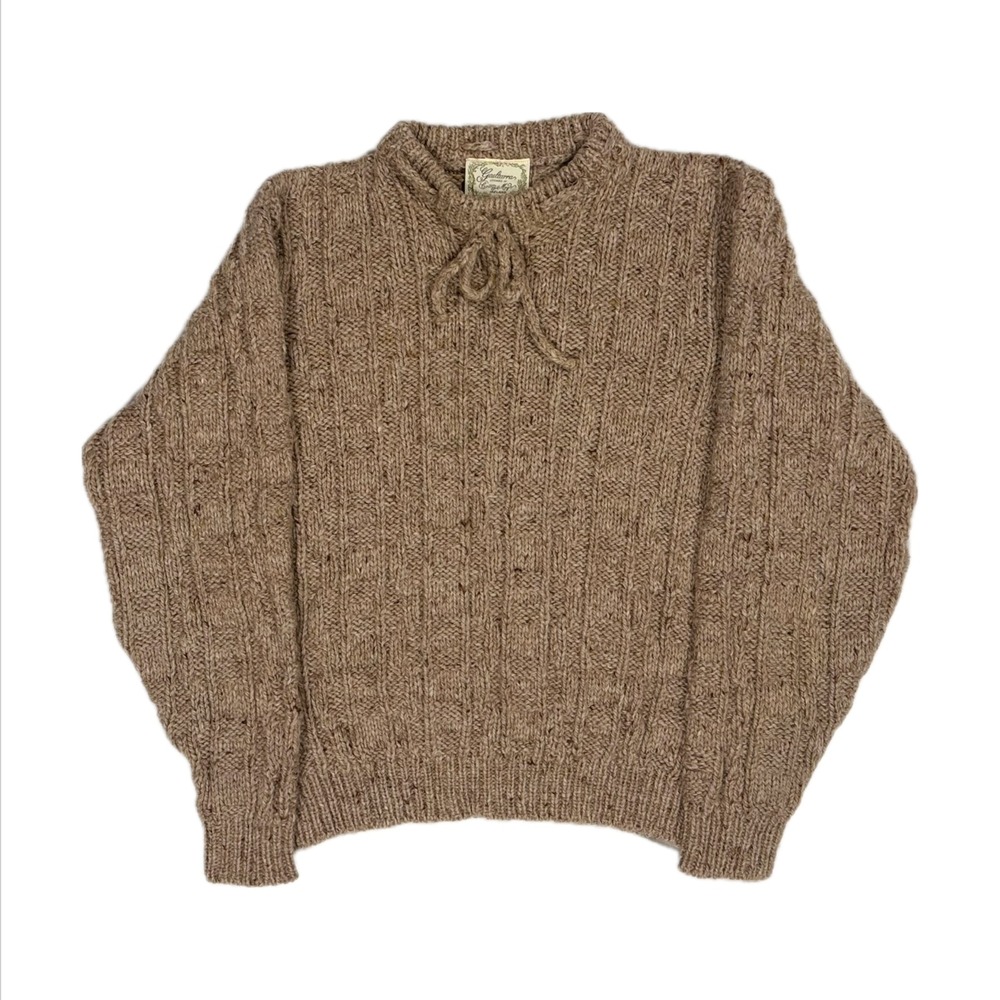 Gaelterra Woolmark loomed in Ireland New Wool light brown knit women's 38 small